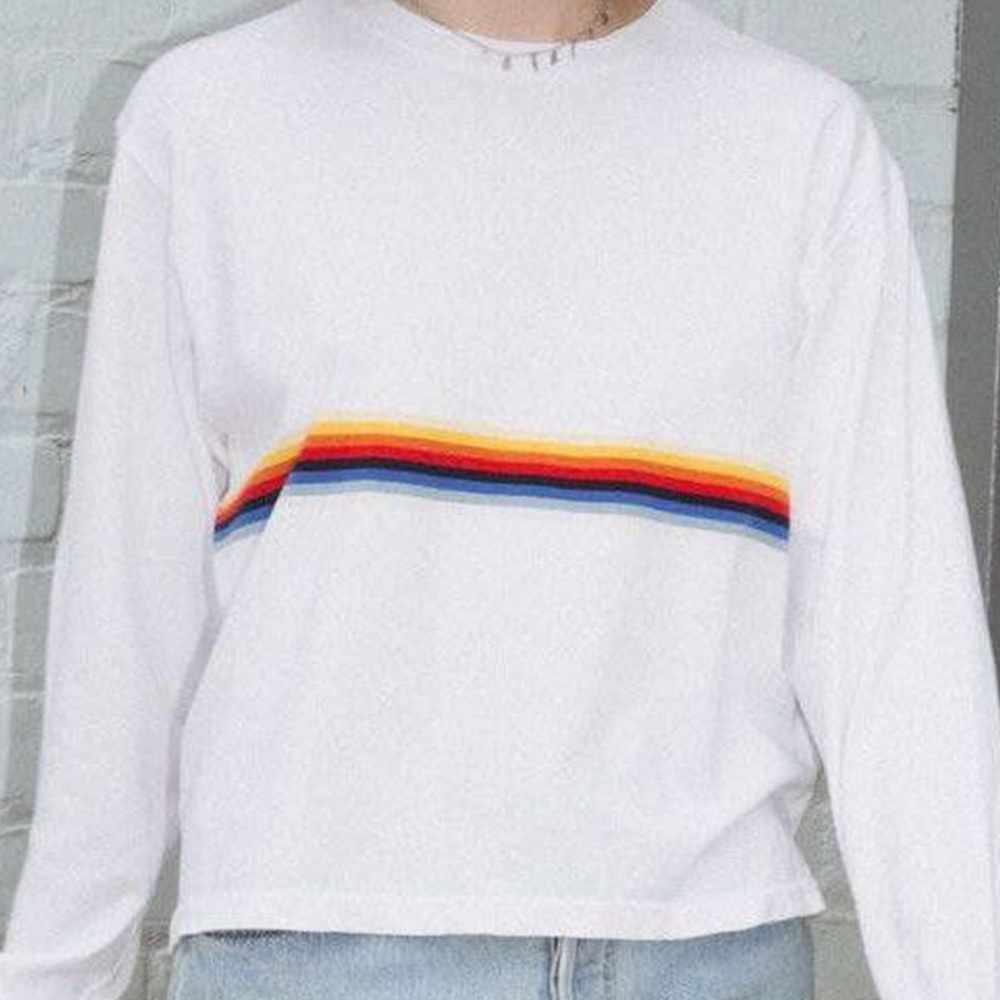 JOHN GAIT / PACSUN RAINBOW STRIPE LONGSLEEVE TOP